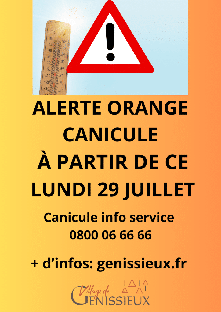 ALERTE ORANGE CANICULE – Ayez les bons gestes