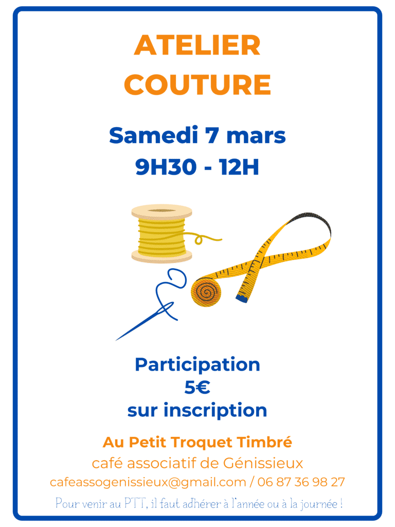 Atelier couture – Sur inscription