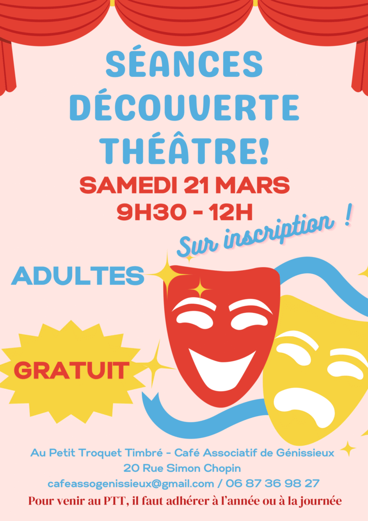 Séance découverte Théâtre adultes – Sur inscription